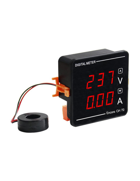 Tiardey Panel de medidor Digital, voltímetro, pantalla LED de frecuencia, AC50-500V,10-99,9 HZ, instalación integrada