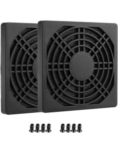 Tapa de ranura PCI con tornillo y tapa de ventilador (2 cajas de filtración, 80 x 80 mm, negro)