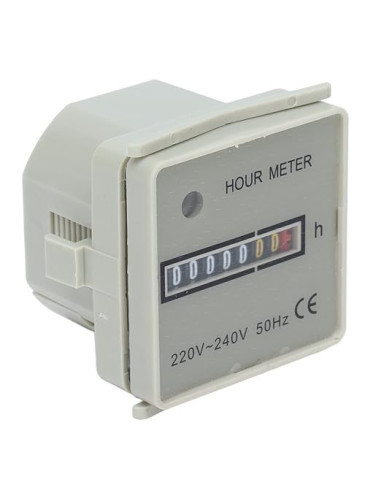 FEYV Contador de Horas Mecánico de Alta Precisión Portátil 220-240V 0.3W para Compresores y Generadores