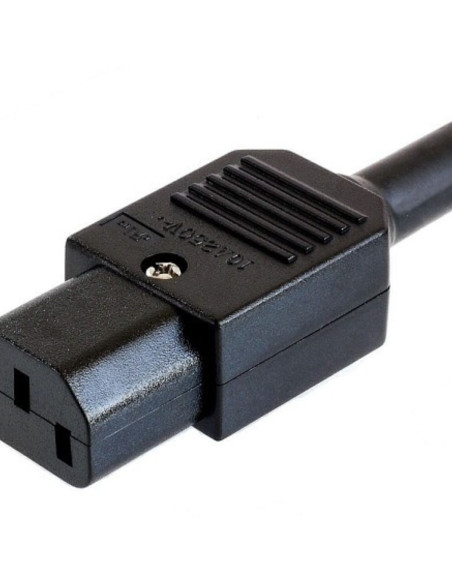 Conector hembra desmontable tipo IEC 60320 (anteriormente IEC 320) de la International Electrotechnical Commission (IEC)