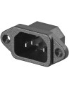 Conector de alimentación CA Macho negro para Chasis Panel. Conector 250 V, 10 A, IEC-320 C14