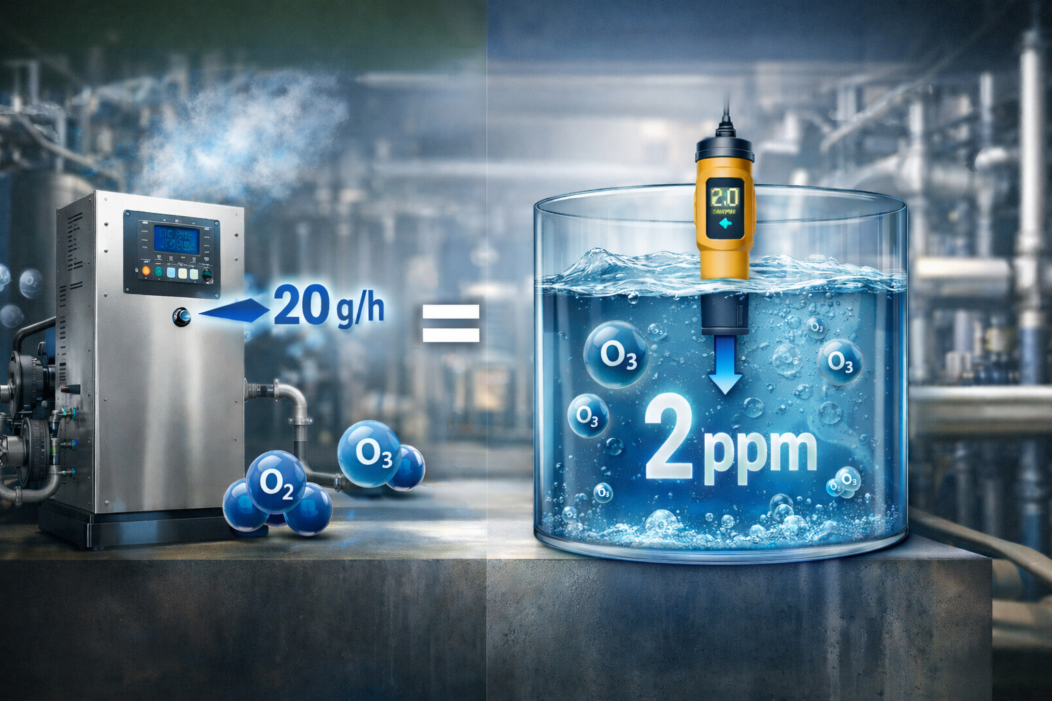 Cómo calcular ppm y g/h en un sistema de ozono