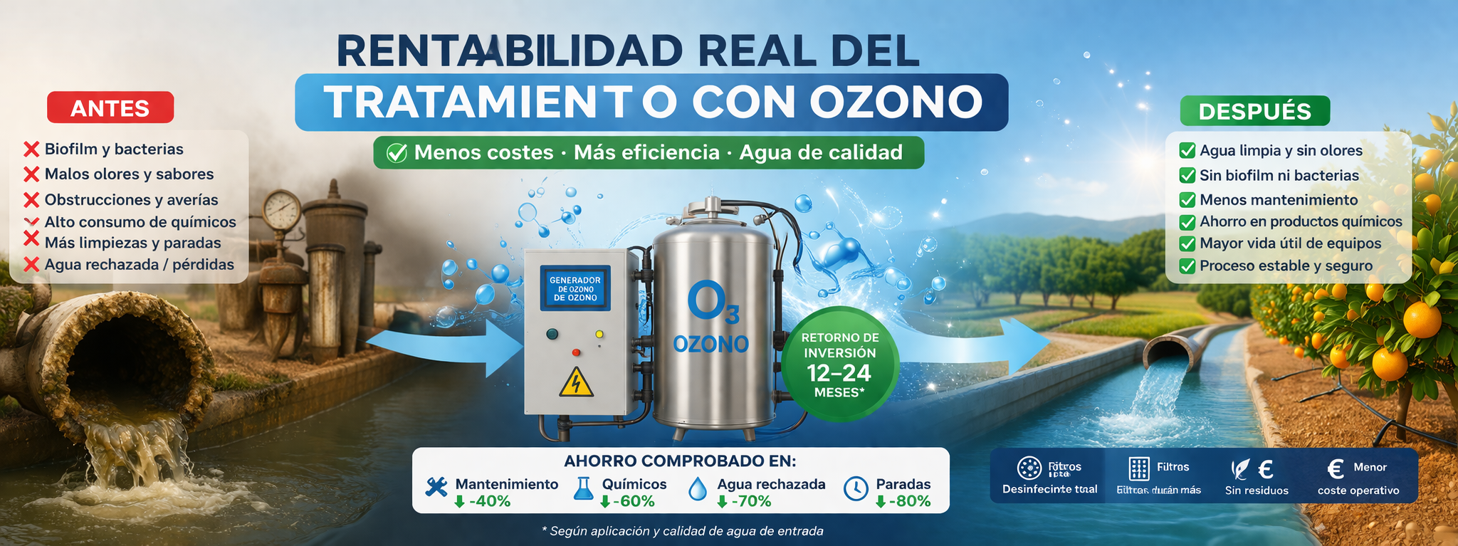 Rentabilidad real del tratamiento con ozono: cuando una inversión deja de ser gasto y empieza a devolver dinero